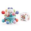 Baby Double Sided Soft Rubber Toothpaste Manhattan Bell Toy Baby Puzzle Grasp Exercise Rattle Atomic Hand Grasp Ball