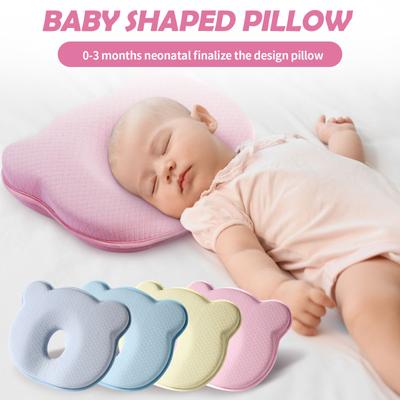 Babykissen zum Schlafen von Neugeborenen, neues weiches Memory Foam-Kissen für Kleinkinder, um einem Plattkopf vorzubeugen, hautfreundliche Kissenbezüge aus Baumwolle