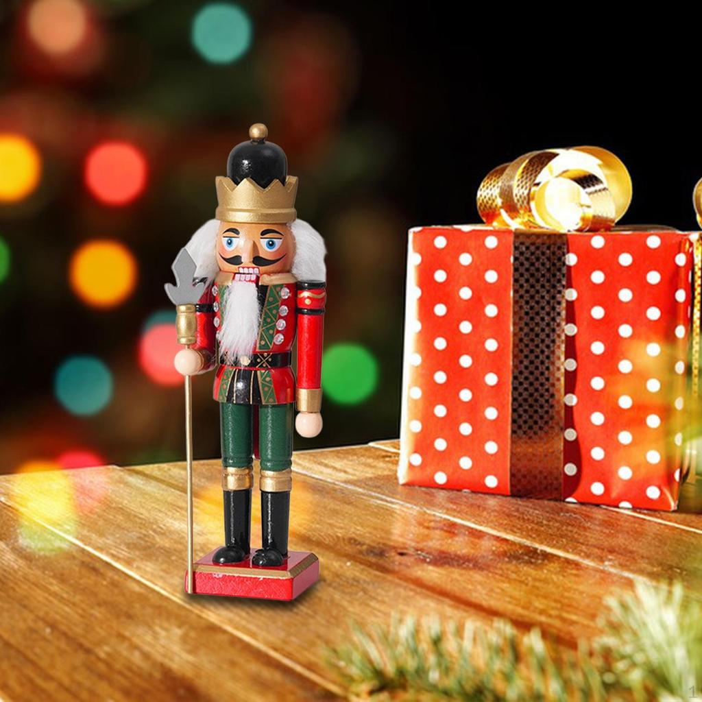 Christmas Decorative Nutcracker Figurine Seasonal Decor 25 Cm Crafts for Centerpiece