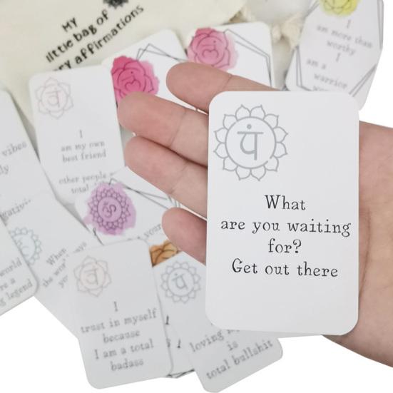 16Pcs/Set Affirmation Card Interesting Self-improvement with Storage Bag Best Friend Self-Worth Gift Birthday Card Party Supplies
