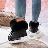 Women's Boots Christmas Fashion Lace Up Fuzzy Detail Lined Ankle Boots Casual Daily Round Toe Flat Boots