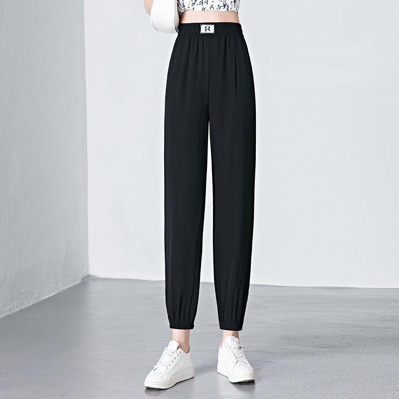 Summer High-Waisted Tapered Cropped Harem Pants for Middle-aged and Elderly Women - Loose, Slimming, Plus Size