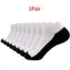 5Pair Breathable Work Socks with Anti-Friction Heel Design Towel Bottom Mesh Running Sock Double Solid Color