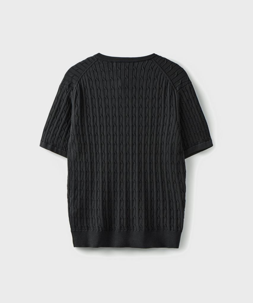 Beulaendideu Cabana Cable Henley Neck Half Knit [Graphite]