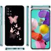 Transparente Hülle für Samsung Galaxy A52 A12 A51 A32 A21s A71 A32 A22 50 A70 A31 A72 5G Handyhülle Beauty Pink Schmetterling