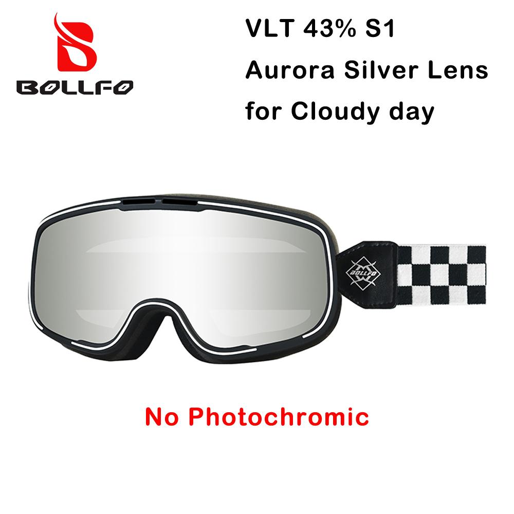 BOLLFO Photochromic Motorcycle Goggles Motorbike Eyewear OTG UV Protection Auto-tinting ATV Glasses Windproof Dirt Bike Goggles