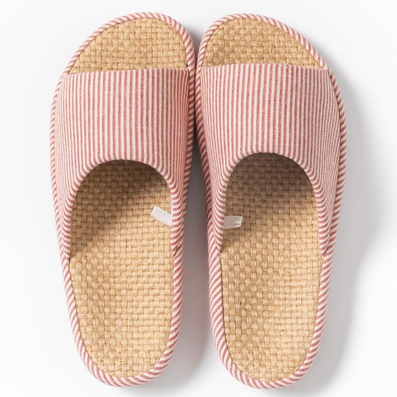 

JINGRUIXIANG Japanese Linen Thick-Sole Home Slippers