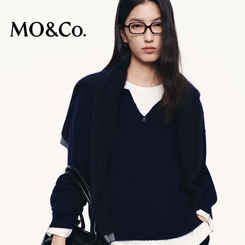 

MO&Co. Женский свитер поло из смесовой пряжи ягненка и кашемира XS