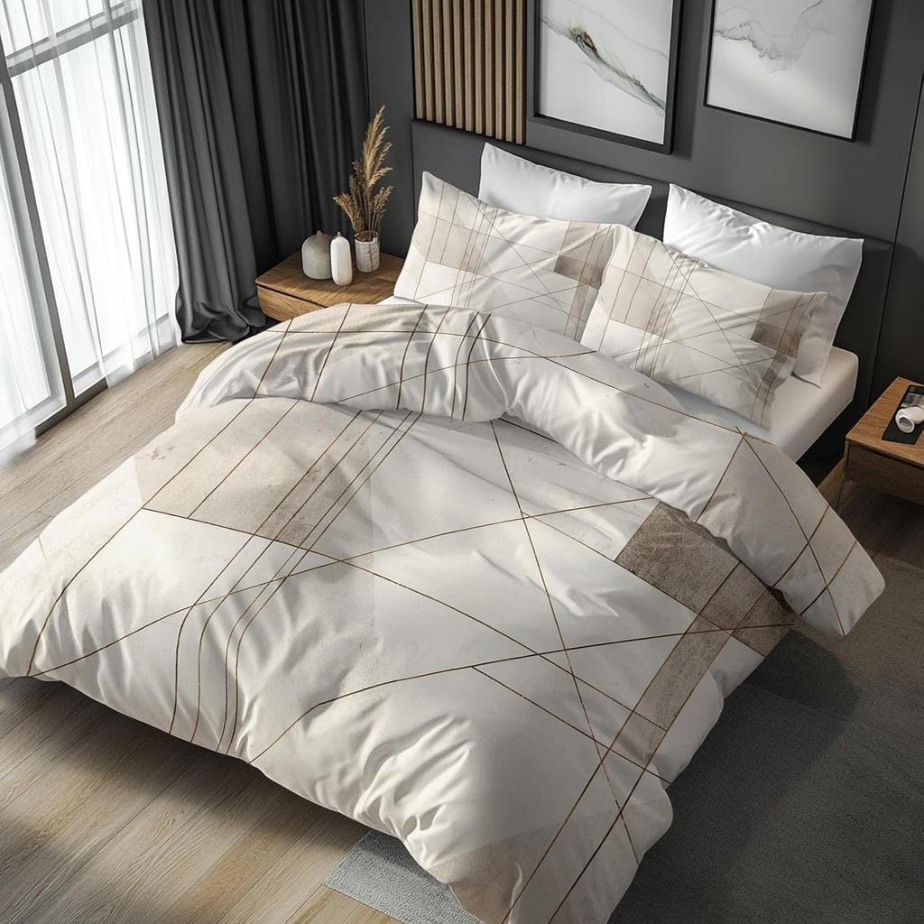 Geometrické abstraktní povlečení Nové 3D tištěná přehoz na postel ve stylu Mid Century Přikrývka Povlak na peřinu Povlak na polštář Dekorace ložnice