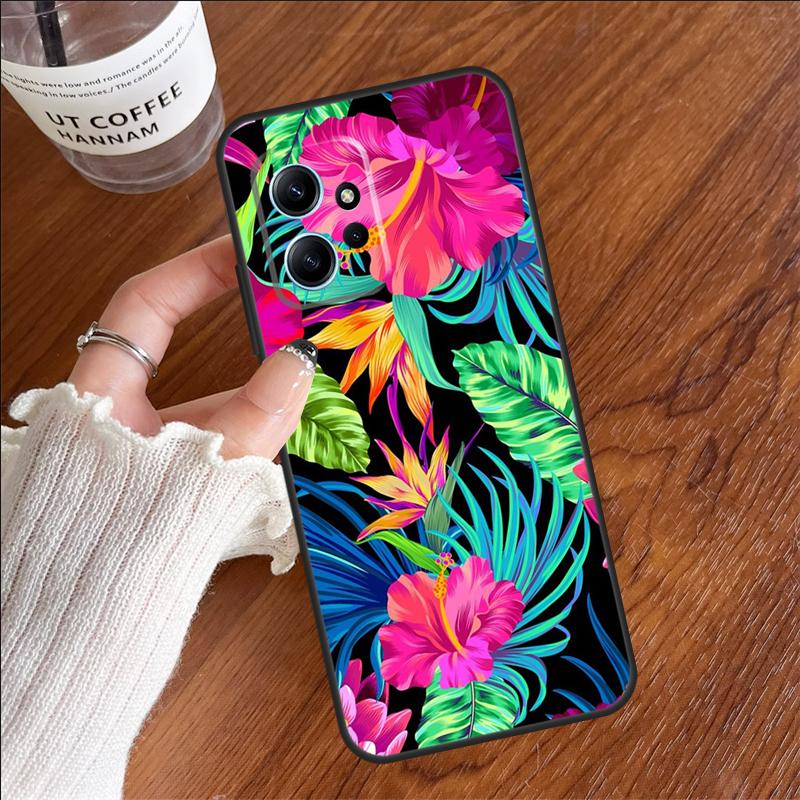 Hibiscus Flowers Floral Hybrid Case For Xiaomi Redmi 13C 14C 10C 12C Redmi Note 14 12 11 9 10 13 Pro 9S 10S 11S 12S Cover