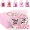 50Pieces Delicate Thankyou Gift Bag Jewelry Packaging Bag Chic Embroidery Mesh Bag Mesh Material for Birthdays Weddings