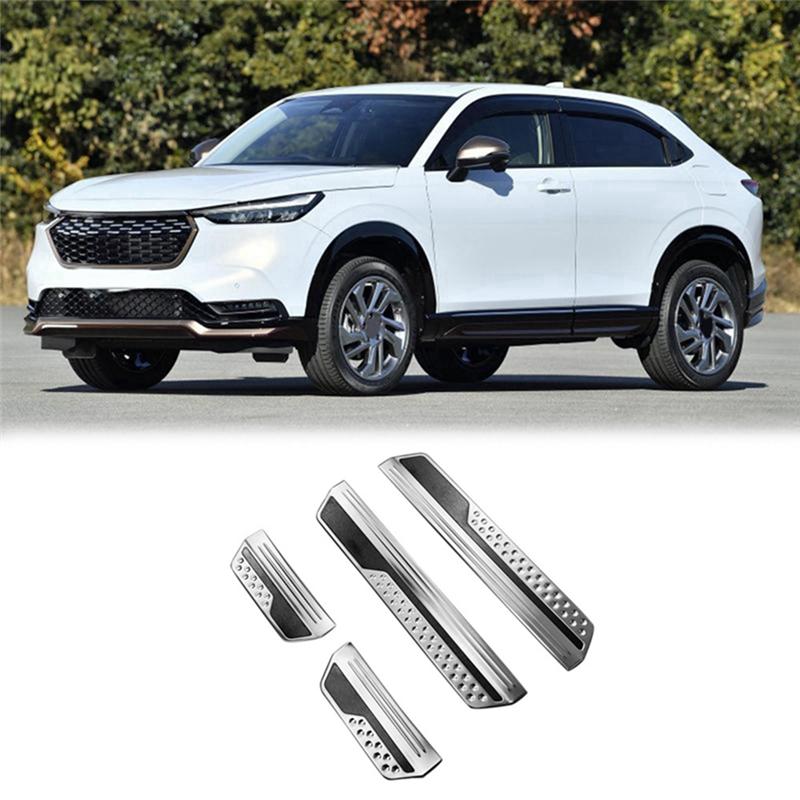Door Sill Scuff Plate Guard Protector Cover Trim For Honda Vezel HR-V E:HEV 21-22 Exterior Outer Welcome Pedal Guard A Parts-A87