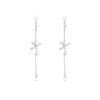 S925 Silver Earrings Shiny Zircon Dangle Earrings Tassel Drop Earrings Delicate For Wearing For Long Time Friend Gatherings