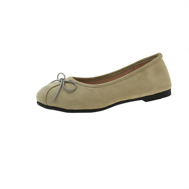 Temperament gentle wind evening ladyshoes shallow mouth skirt women's French spring 2025 red single shoes with flat ballet