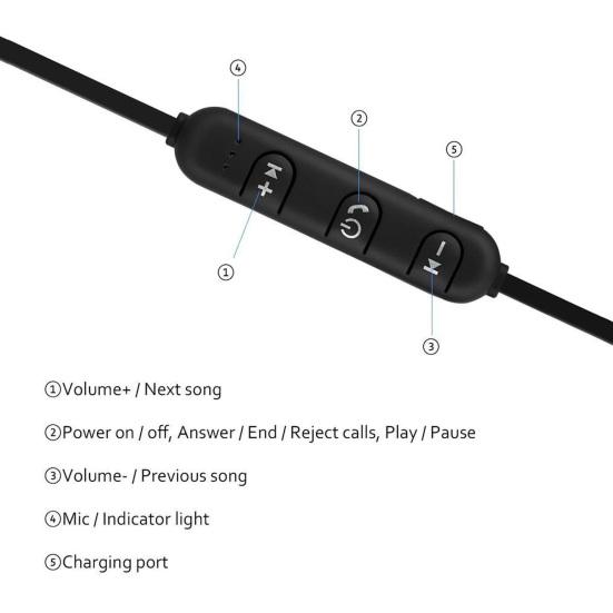 XT11 Neckband Earphone In-ear Magnetic Adsorption Sports Wireless Bluetooth-compatible Headset with Mic for Gaming
