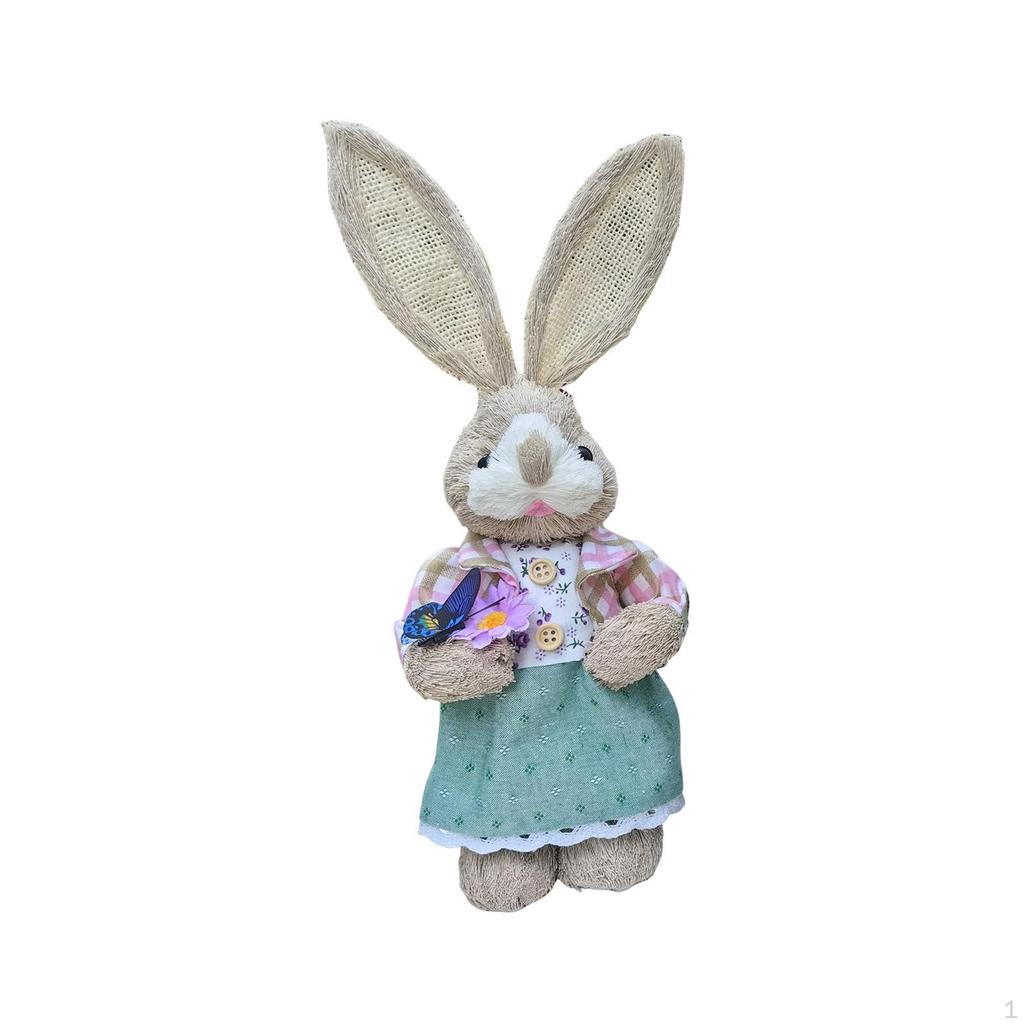 Easter Bunny Figurine Statue Cartoon Souvenir Party Decoration Handicraft 35cm for Garden