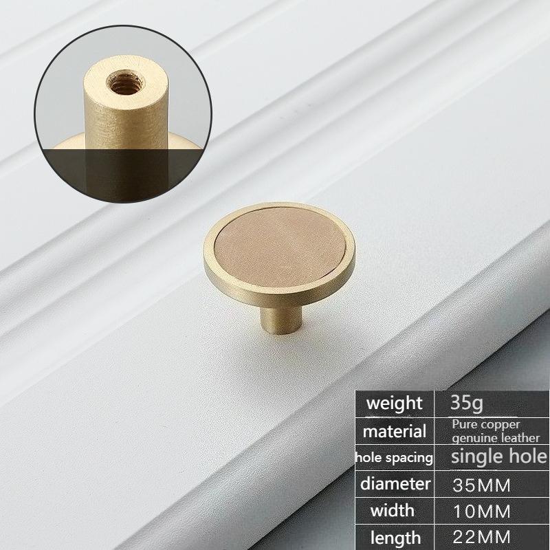 Solid Brushed Brass Kitchen Cabinet Pull Drawer Knob Bedroom Wardrobe Dresser Handle Luxury Furniture Knob - Single Hole