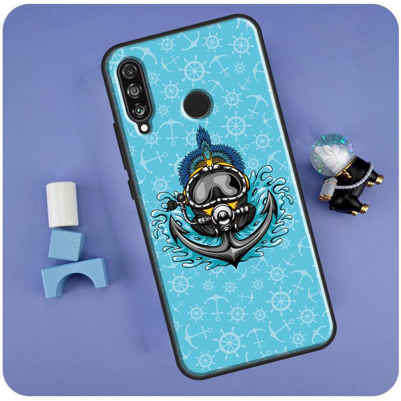 Scuba Diver Mask Diving For Huawei Nova 10 9 SE 3i 7i 8i 11i 12i Y60 Y61 Y70 Y72 Y73 Y90 Y91 P20 P30 P40 Lite Case
