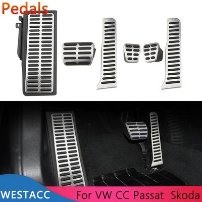 Pedały samochodowe osłona dla volkswagena VW Passat B6 B7 R36 r-line CC dla Skoda Superb LHD akcelerator pedał spoczynkowy hamulca