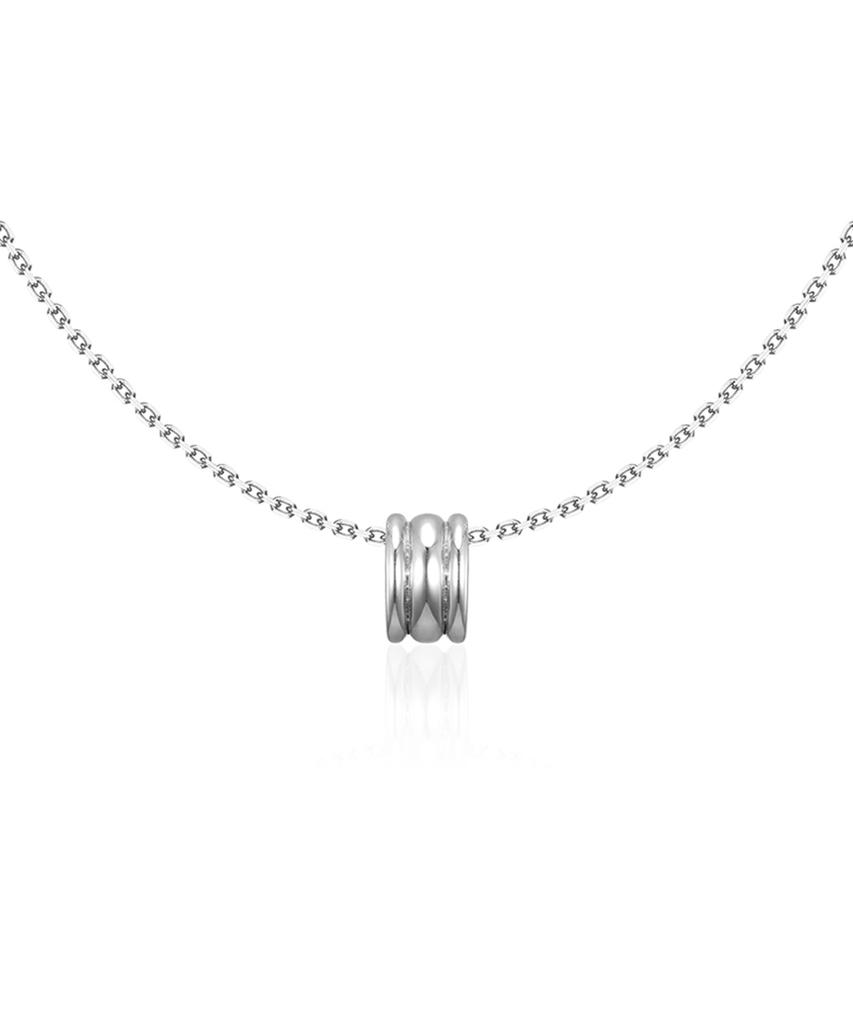 Akarki 925 Silver Trinity Ring Pendant Necklace