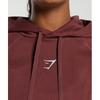 Gymshark Tréninková nadměrná fleecová mikina s kapucí vínově hnědá B5a7n Rbqv