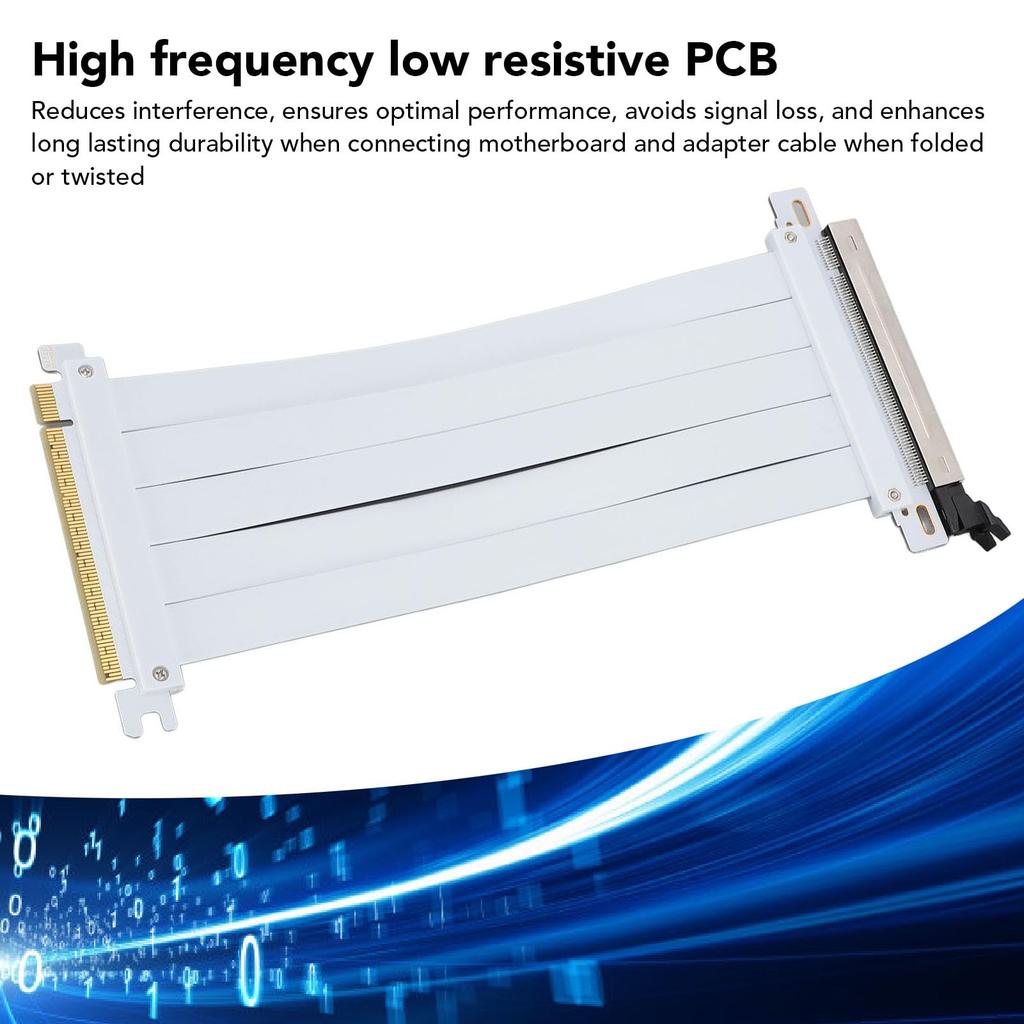 PCIE 4.0 X16 Riser Cable, 128Gbps PCB Flexible GPU Extension Cable, PCIE Riser Compatible with 4.0, 3.0, 2.0, and 1.0 Interfaces (20cm)
