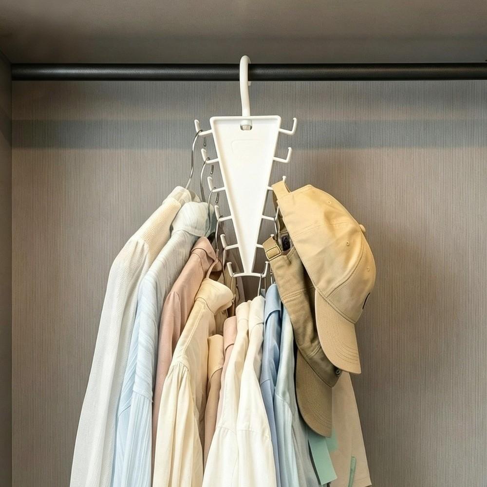 2PCS 12 Hooks Pants Rack Rotatable Hook Underwear Socks Holder Wardrobe Organization