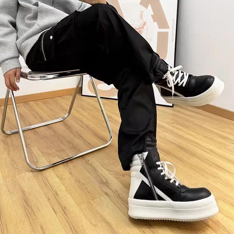 

2025 Американские кроссовки на высокой платформе в форме перевернутого треугольника, черно-белые, модные уличные кроссовки, на толстой подошве-маффин, хип-хоп, ботинки Мартин женские 42