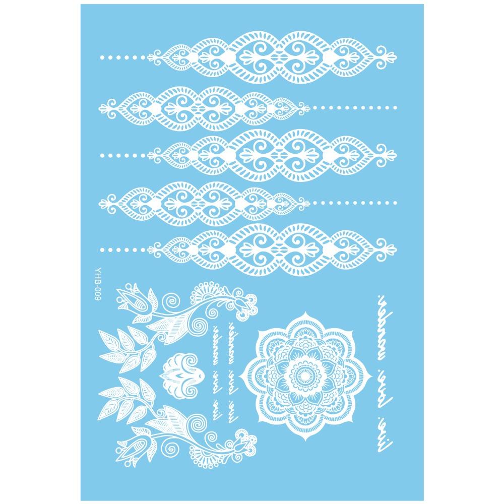 Lace Flower White Tattoo Stickers Long-lasting Butterfly Tattoo Stickers Women Men