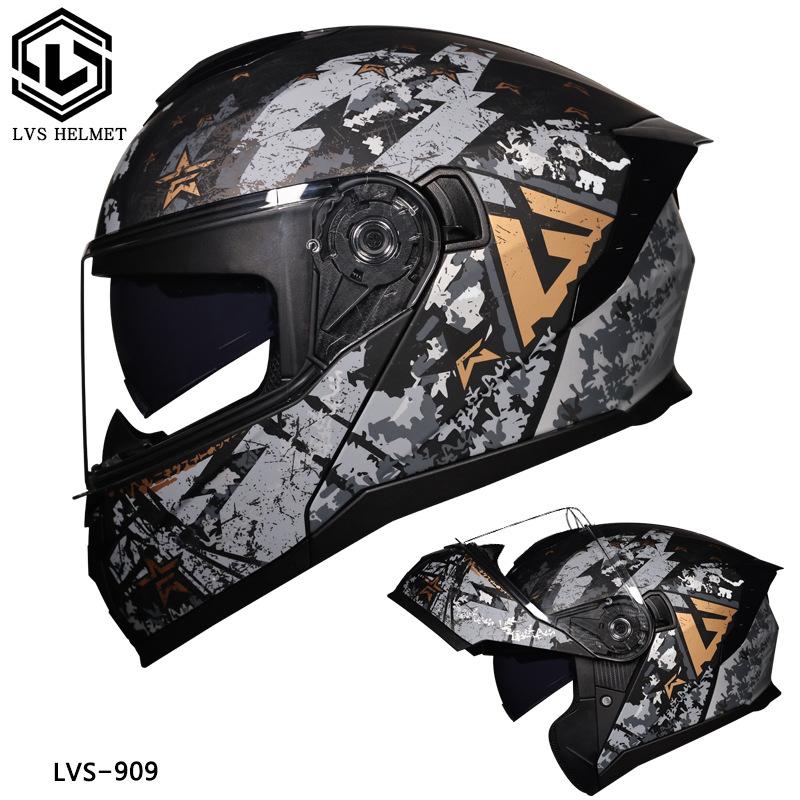 Motorcycle Helmet Men's and Women's Face-off Helmet Summer Locomotive Full Helmet Universal Safety In All Seasons