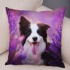 Cute Scottish Border Collie Pillowcase Dog Print  Decor Pet Animal Cushion Cover Sofa