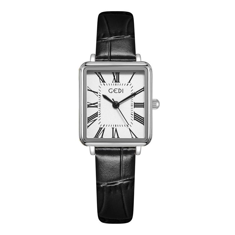 Vintage Roman Scale Women'S Watch Simple Square Plate Belt Watch Women'S Waterproof Quartz Large Dial Watch