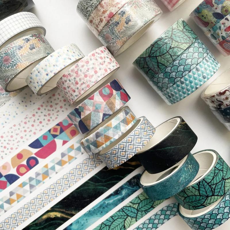 3 Rolls Per Box Basic Geometry Washi Tape Vintage Starry Sky Art Decorative Adhesive Tape Diy Scrapbooking Sticker Label Stationery