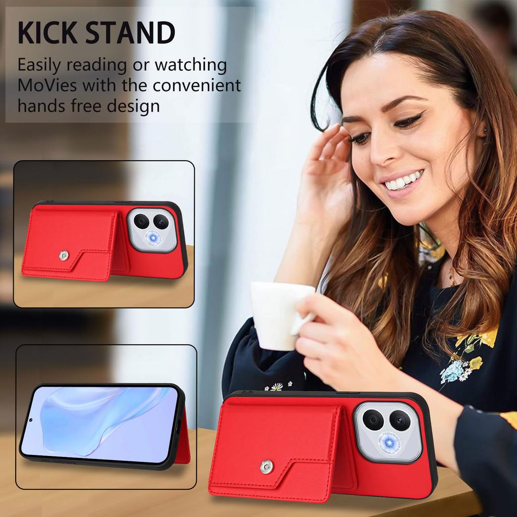 For Honor X70i/Honor 400 Lite 5G Case RFID Blocking Card Holder Kickstand TPU + PU Leather Phone Back Cover