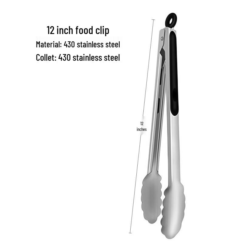 Stainless Steel Anti-Scalding BBQ and Bread Tongs