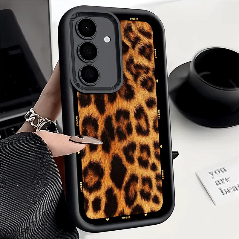 Phone Case for Samsung Galaxy A17 A16 A15 A14 A13 Fashion Sweet Leopard Print A56 A36 A26 A55 A35 A25 A54 A34 A24 A53 A33 A23 A0