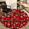 1pc Christmas Plaid Office Round Rug, Non-slip, Soft and Durable Office Rug for Interior Decoration, Perfect for Office, Beautiful Decoration yy260324
