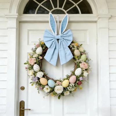 16-calowy wieniec wielkanocny kokardy Wesołych Świąt Ucho królika kokarda na czubek choinki Dekoracyjna kokarda z tkaniny na święta wiosenne