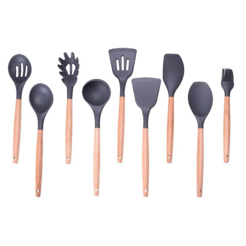 11Pcs Silicone Cooking Utensils Set Kitchenware Kitchen Heat Resistant Non-Stick Cooking Utensils Baking Tools with Storage Box
