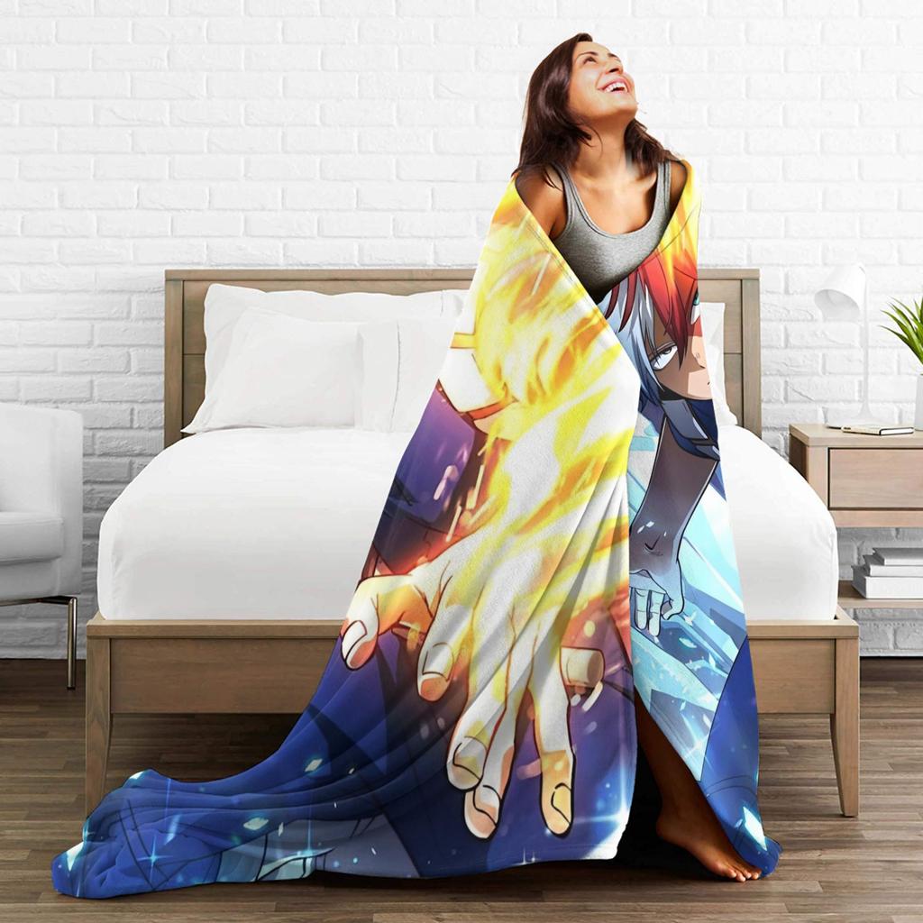 My Hero Academia Blankets Flannel Anime Super Soft Throw Blanket for Car Sofa Couch Bedroom Quilt