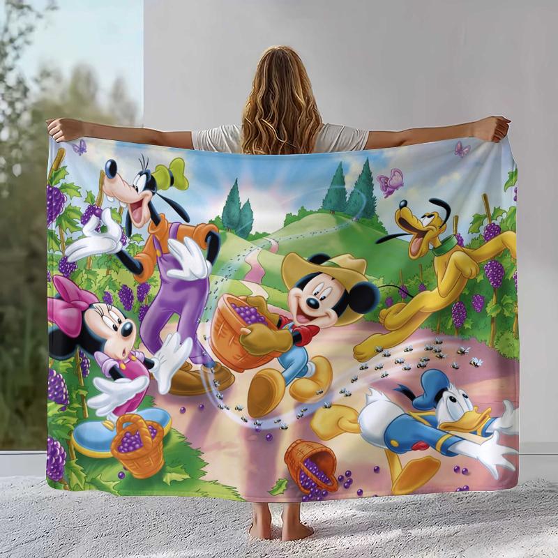 Cartoon Mickey Minnie Mouse Donald Duck Flannel Blanket,Ultra Soft Warm Plush Throw for Home Bedroom Bed Sofa Cover Office gift