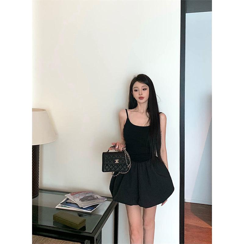 Women's White Ballet Spaghetti Strap Dress with Slimming Waist and Bud Short Skirt - Summer 2026 Collection.