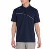 Mizuno Solar Cut Ice Touch Short Sleeve Shirt with Heat Deep Navy Zip-Up Collar, Shielding, E2MAC001,