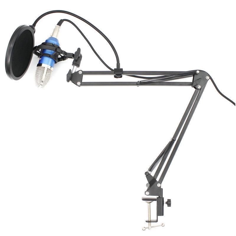 BM700 Large Diaphragm Condenser Microphone with External Sound Card for Computer Recording and MC Hosting