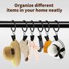 Metal Curtain Rod Clip with Rings Hooks Retro Drapes Tie Buckles Home Bedroom Bathroom Decorative Hanger Shower Curtain Clips