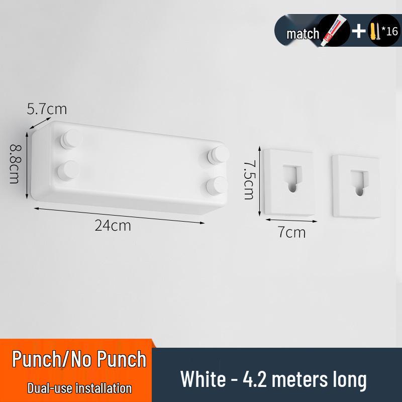 Wall-Mounted Double Rope Clothes Drying Line - Stainless Steel for Bathroom or Balcony