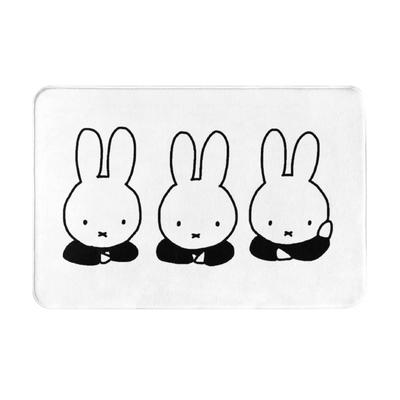 Tapete de entrada Miffy e totalmente perfeito para interior e exterior, felpudo, para remoção de lama da porta do banho e casa, 40x60cm, elegante, antiderrapante, lavável, de secagem rápida,