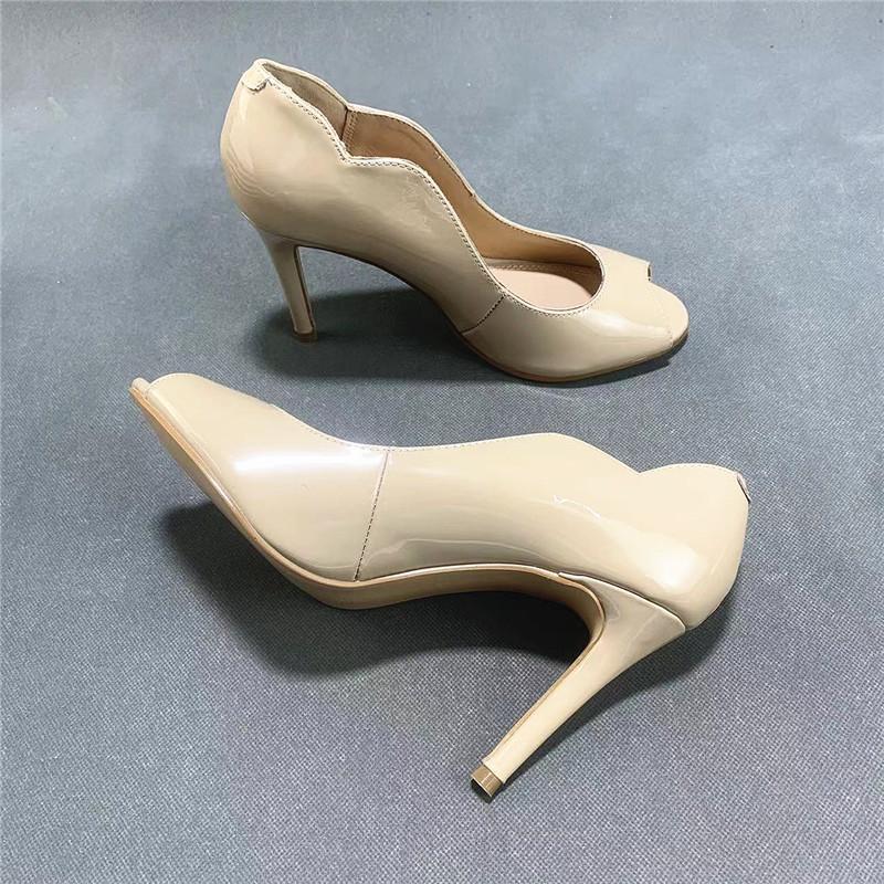 Fashion Women Shoes Orange Beige High Heels Peep Toe Nude Sandals Ladies 2025 White 12cm Fine African Summer Latest Solid Thin Super