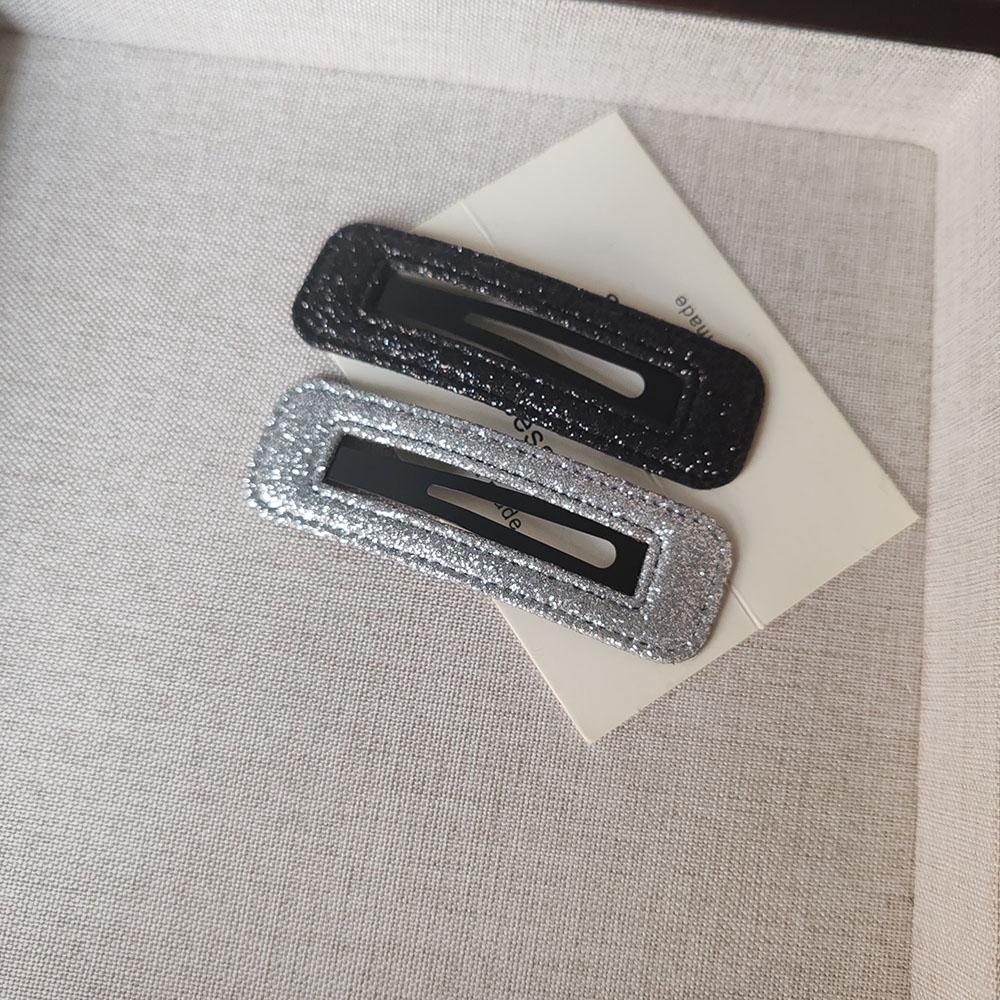 2pc Shining Black Silver BB Hairpin Hair Side Clips for Women Girls Kids Child  Gift Hair Accessories Headwear Ornament