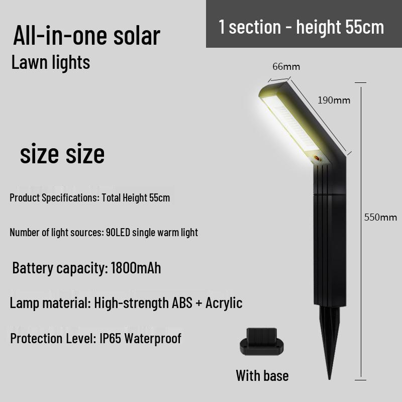Waterproof Solar Outdoor Garden Lamp for Courtyard, Villa, Lawn, and Aisle